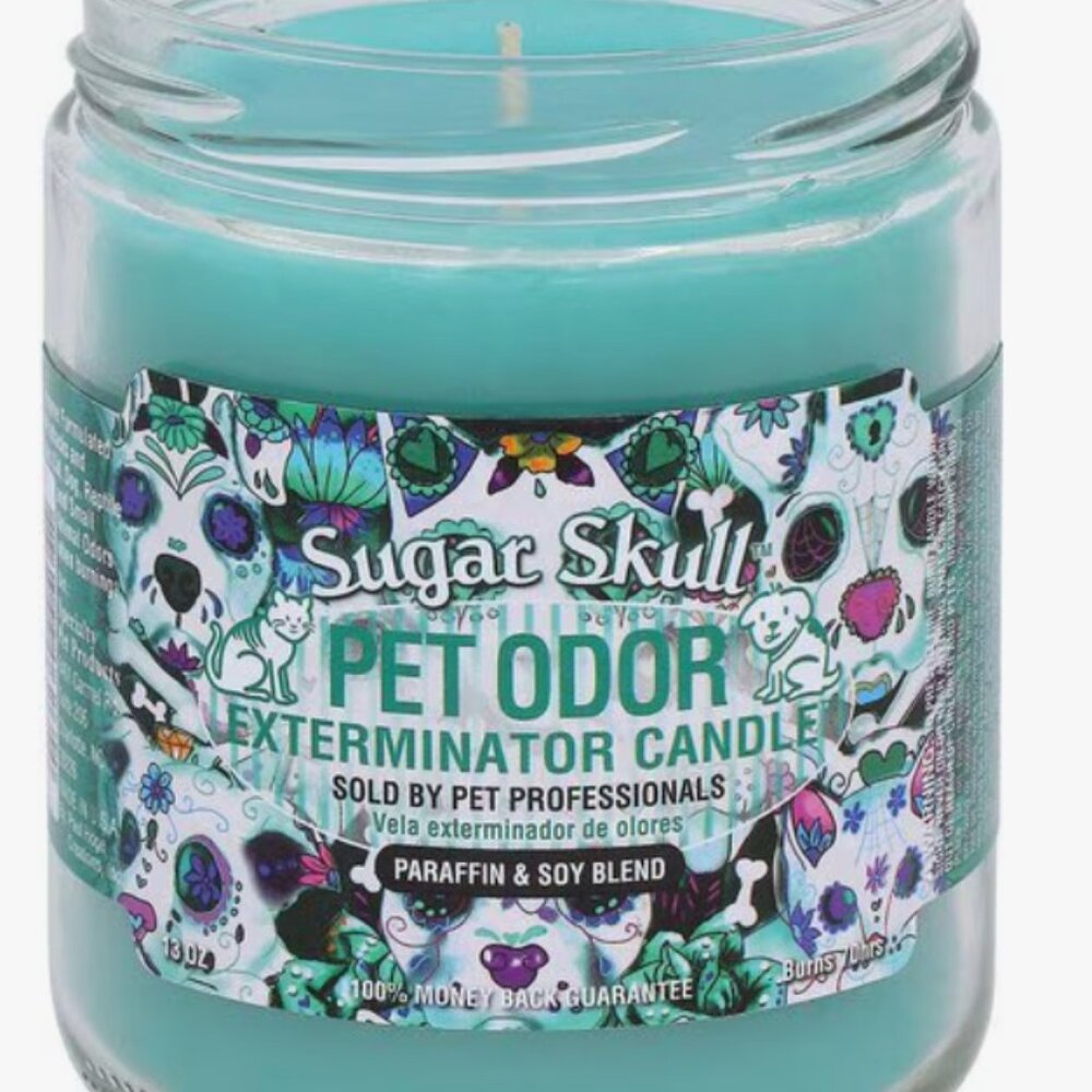 PETS: SUGAR SKULL! PET ODOR CANDLE